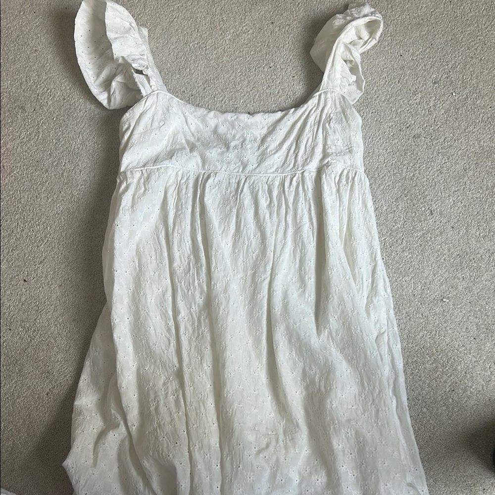 White Ruffled Sleeve Women's Top